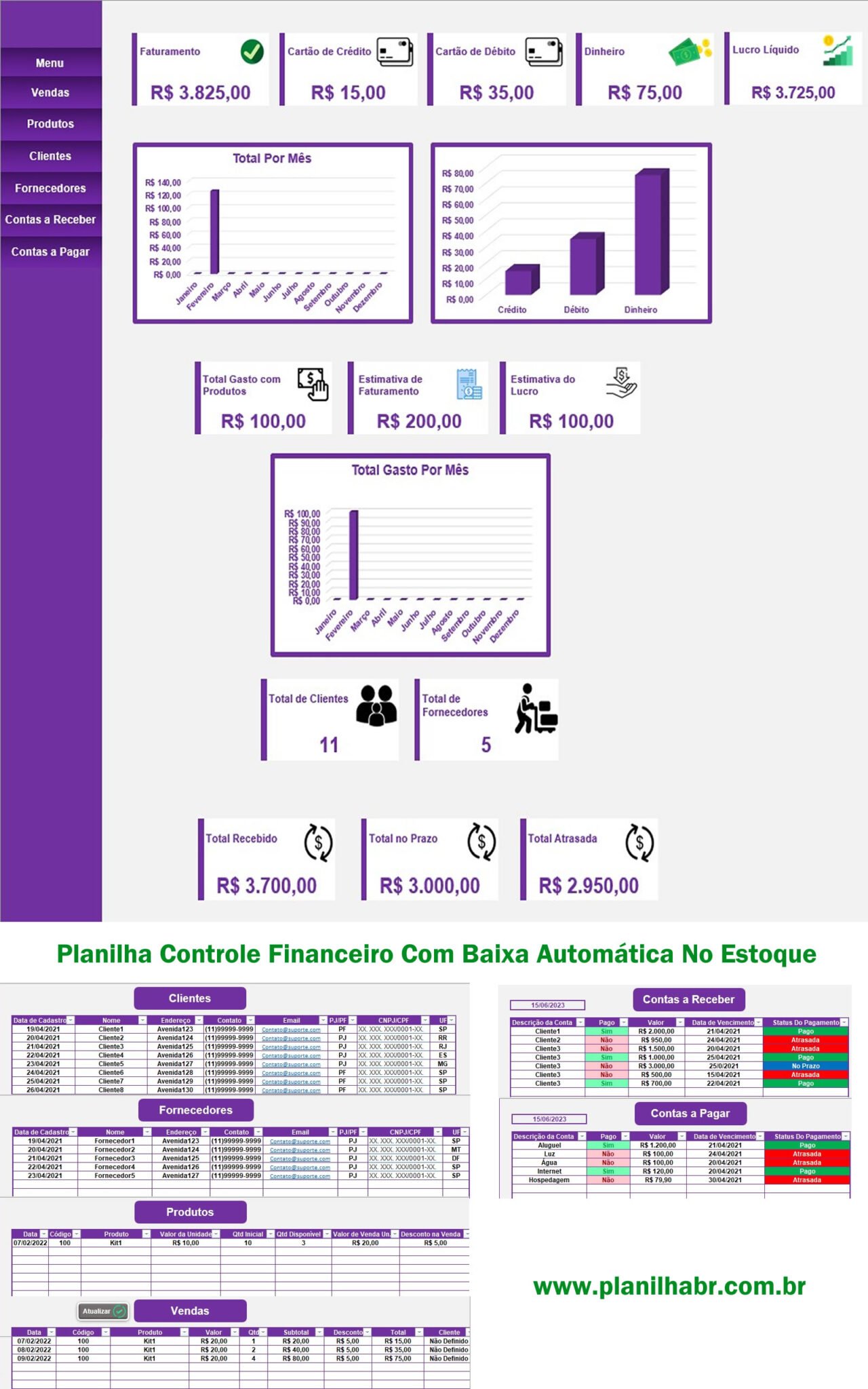 Planilha Controle Financeiro Planilhas Excel Direitos De Revenda