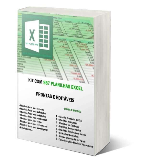 987 Planilhas Excel Prontas Planilhas Excel Com Direitos De Revenda 9978