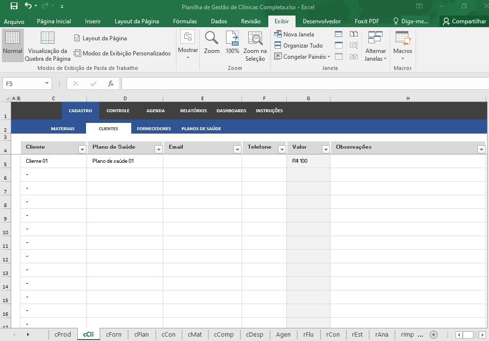 Planilha de Gestão de Clínicas Médicas - Imagem 5